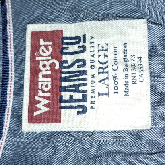 1104 Wrangler Jeans Co Button Up Shirt - Picture 4 of 4